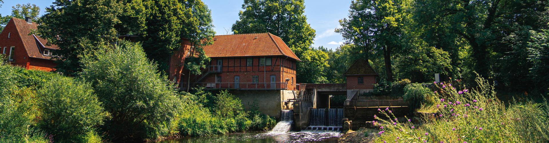 Stauwehr in der Ems in Telgte