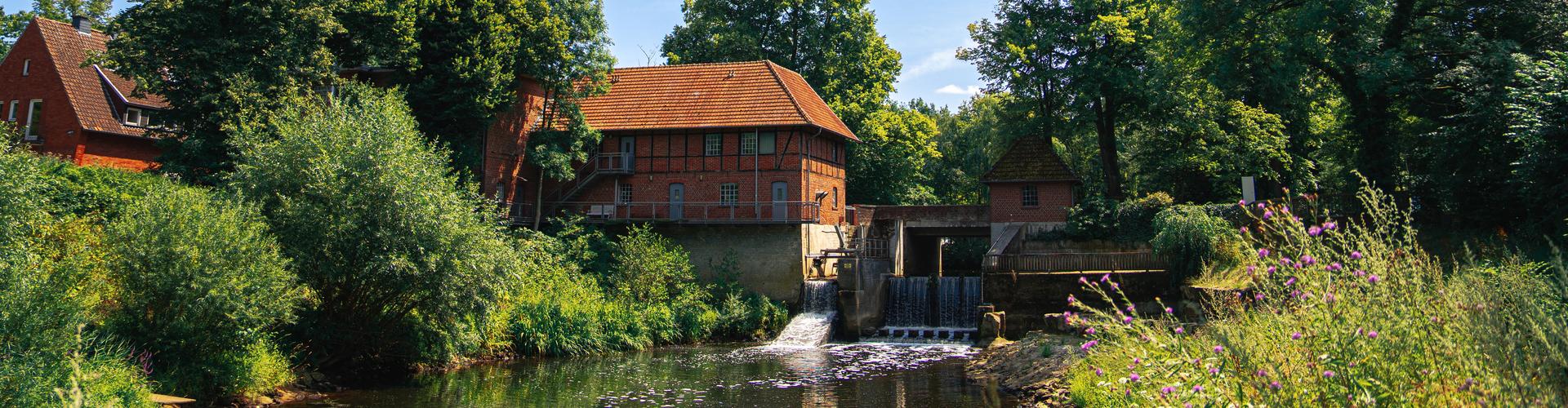 Stauwehr in der Ems in Telgte