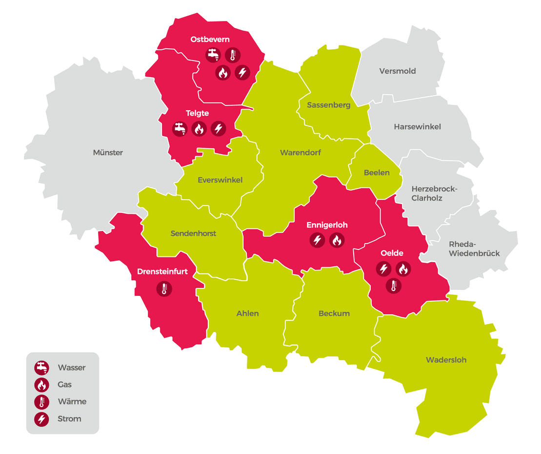 Netzgebiet Stadtwerke Ostmünsterland Netzgebiet Stadtwerke Ostmünsterland