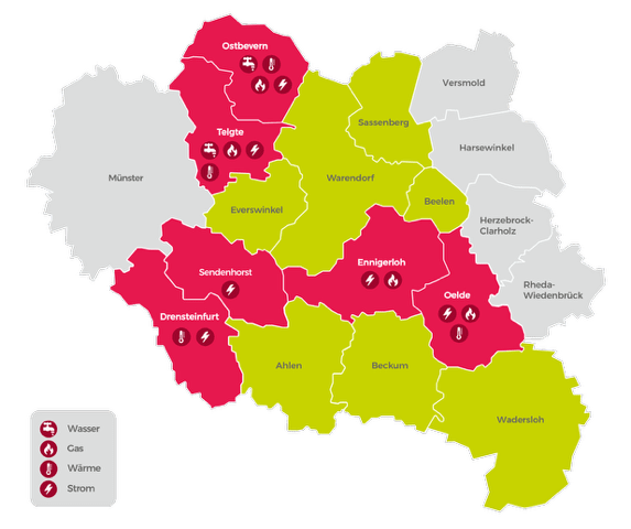 Netzgebiet der Stadtwerke Ostm&uuml;nsterland