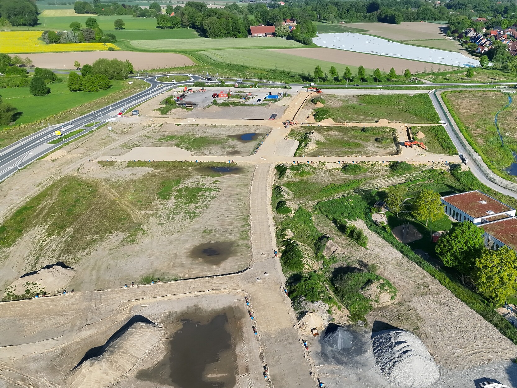 Drohnenaufnahme Nahw&auml;rmenetz Telgte-S&uuml;d
