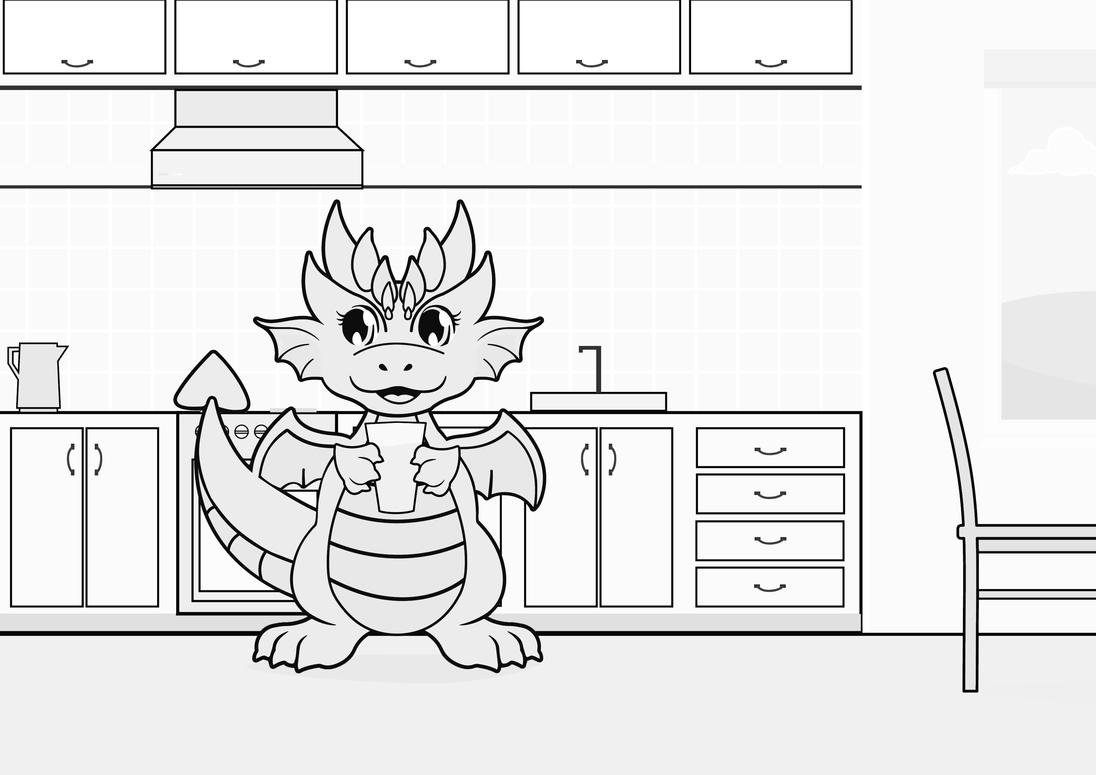 Drache Sofine in der Küche Drache Sofine in der Küche